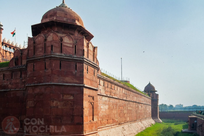 La muralla del fuerte rojo de Delhi