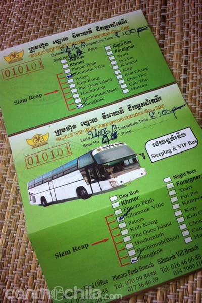 Ticket de bus Siem Reap - Bangkok