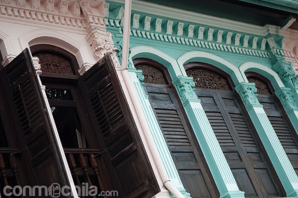 Detalle de las fachadas coloniales