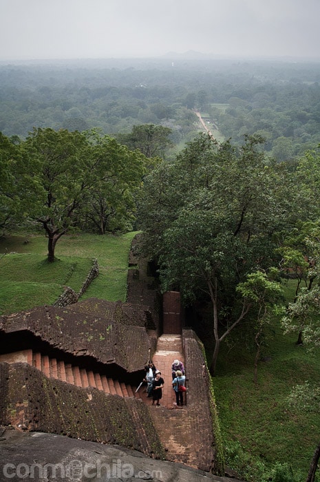 Vistas del complejo de Sigiriya 
mientras subes