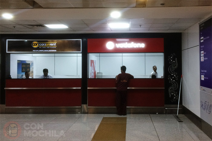 La oficina de Vodafone en el aeropuerto de Delhi