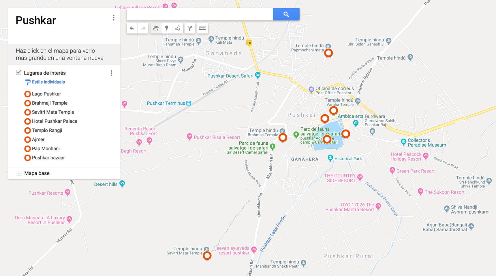 Mapa de Pushkar