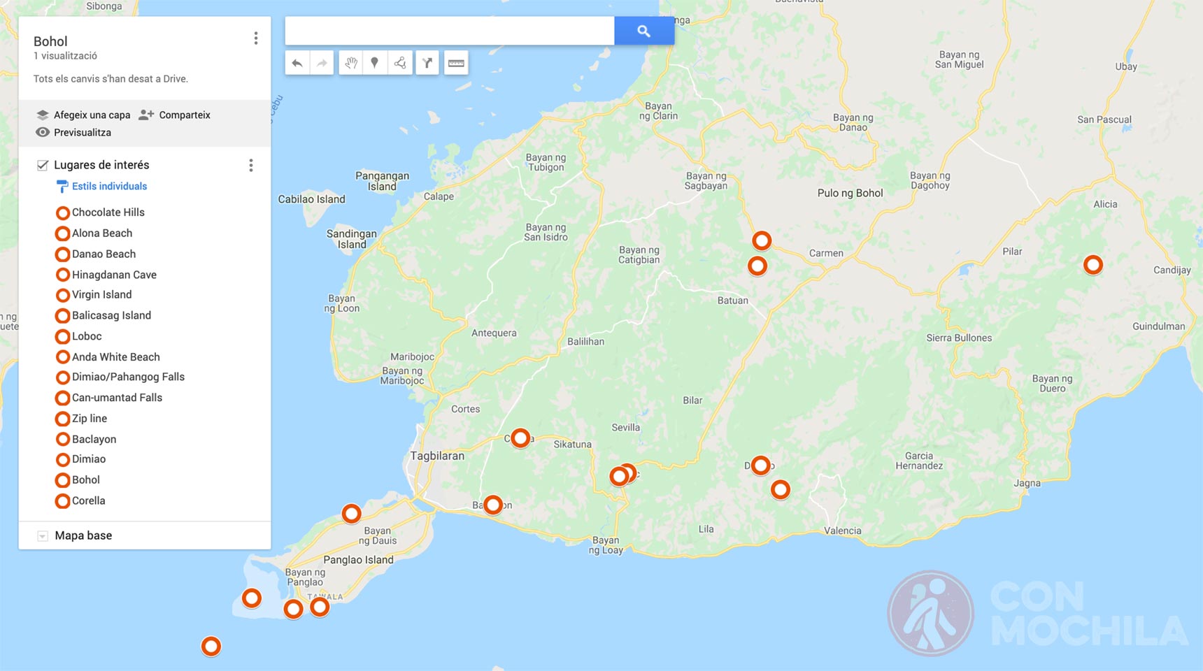 Mapa de Bohol